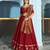 red silk blend embroidered lehenga set