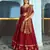 red silk blend embroidered lehenga set