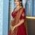 red silk blend embroidered lehenga set