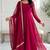pink georgette plain gown set