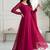 pink georgette plain gown set