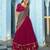magenta silk blend embroidered lehenga set