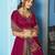 magenta silk blend embroidered lehenga set