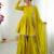mustard chanderi printed sharara set