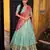 sky blue silk blend printed lehenga set
