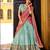 sky blue silk blend printed lehenga set