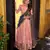 pink silk blend printed lehenga set