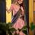 pink silk blend printed lehenga set