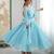 sky blue silk blend embroidered gown set