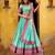 sky blue chanderi printed lehenga set