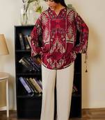 multicolor cotton poly embroidered kurta set