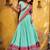 sky blue chanderi printed lehenga set