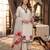 cream satin embroidered kurta set
