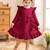 Maroon ribbed pleated bow detail knit fit & flare girls dress