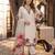 cream satin embroidered kurta set