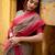 brown chanderi printed lehenga set