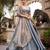 grey silk blend embroidered lehenga set