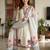 cream satin embroidered kurta set