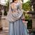 grey silk blend embroidered lehenga set