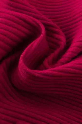 Maroon ribbed pleated bow detail knit fit & flare girls dress