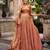orange silk blend embroidered lehenga set