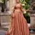 orange silk blend embroidered lehenga set