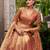 orange silk blend embroidered lehenga set