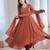light chocolate georgette embroidered gown set