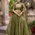 olive silk blend embroidered lehenga set