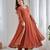 light chocolate georgette embroidered gown set