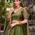 olive silk blend embroidered lehenga set