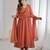 light chocolate georgette embroidered gown set