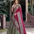 olive silk blend printed lehenga set