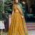 mustard silk blend printed lehenga set