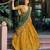 mustard silk blend printed lehenga set