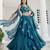 teal silk blend embroidered lehenga set