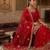 red georgette embroidered sharara set