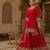 red georgette embroidered sharara set