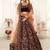 dark maroon silk blend embroidered lehenga set