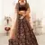 dark maroon silk blend embroidered lehenga set