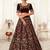 dark maroon silk blend embroidered lehenga set