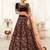 dark maroon silk blend embroidered lehenga set