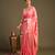 Peach handloom monga silk saree