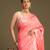 Peach handloom monga silk saree