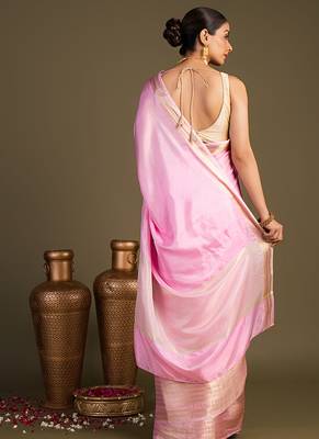 Pink handloom pure silk saree 2