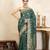 Teal green handloom pure katan silk saree