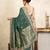 Teal green handloom pure katan silk saree