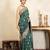 Teal green handloom pure katan silk saree