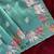 Blue Color embrodied elephant design panel with cutwork and hole work Silk Saree