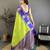 parrot green soft silk gold zari woven butta faux banarasi saree